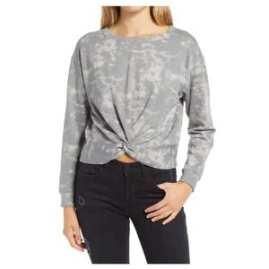 BP Gray Tie-Dye Twist Front Sweatshirt